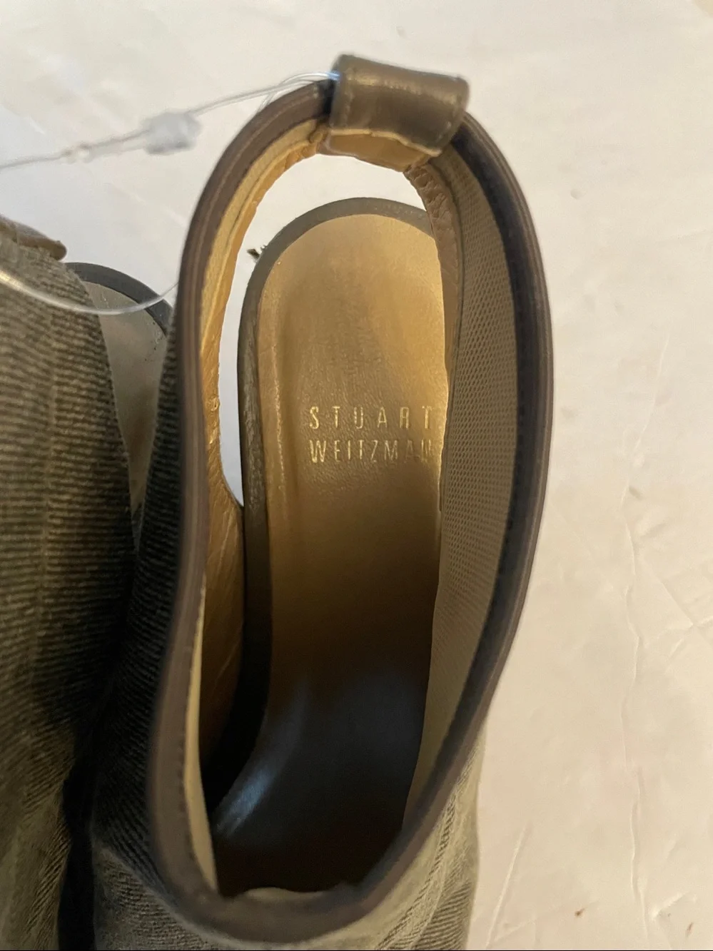 Stuart Weitzman Wedge Peep-Toe Slingback in Gray size 6 - Picture 3 of 8